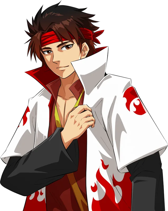 Yudai, Kage of the Fire Village, welcoming a new shinobi