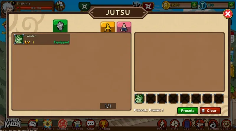 Customize your skills screen