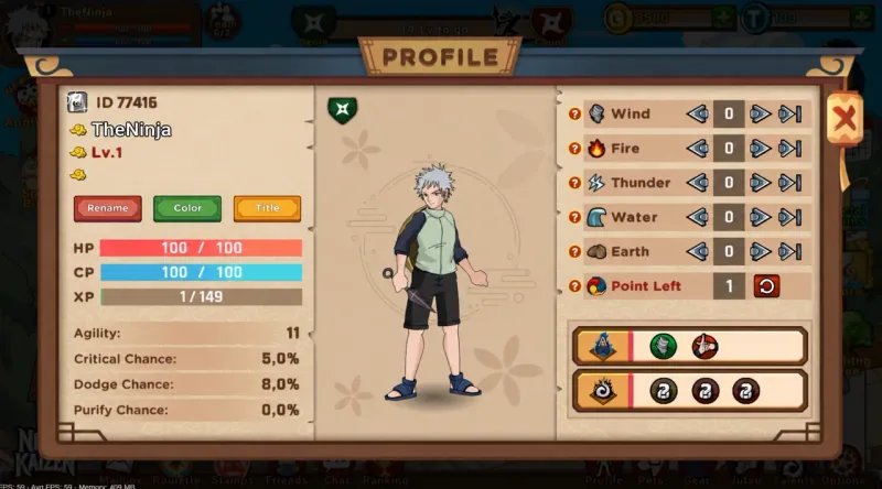 Power up your character screen