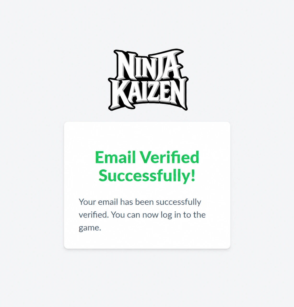 Account verified message